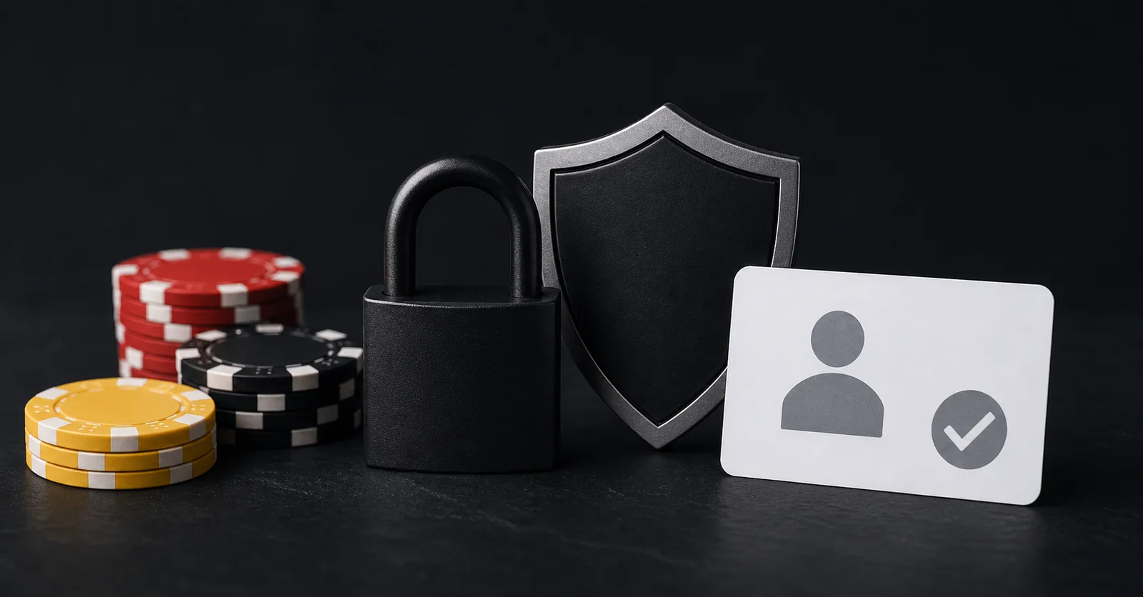 Cadeado e escudo representando privacidade e jogo responsável